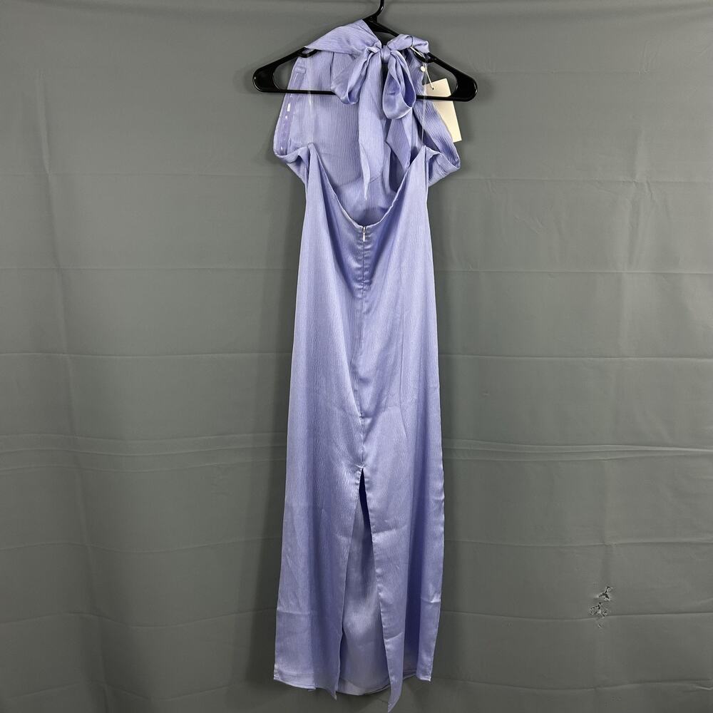 Baobab Dress Small Amorino Studded Lilac Blue Satin Halter Neck Summer Resort - Picture 10 of 16
